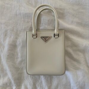 Prada White Small Leather Bag